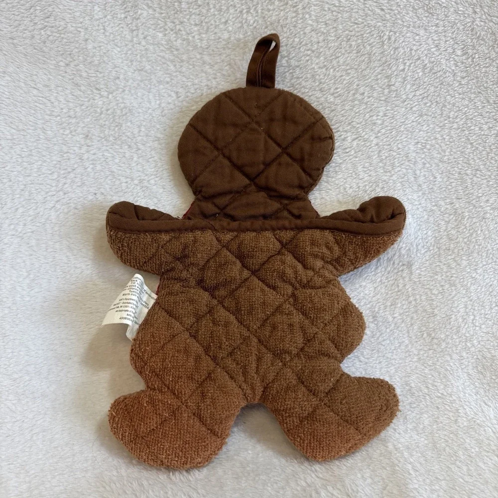 St Nicholas Square Gingerbread Girl Potholder Christmas Holiday Cotton Brown Red